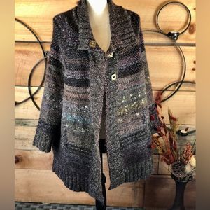 Free People Starlight Shadow Poncho Cardigan